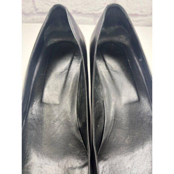 Roger Vivier Belle Vivier Buckle Pump Heels Leather  Black Block Heal Size 9.5 - Picture 9 of 12